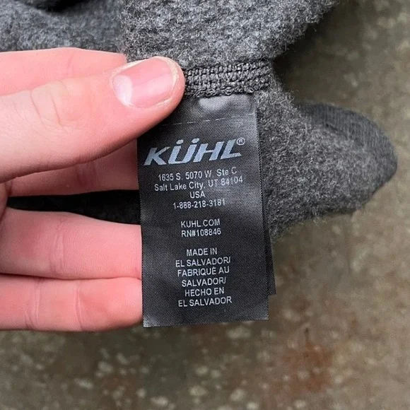 Kuhl Revel 1/4 Zip Fleece Pullover Mens Large Charcoal Gray 3007 Base Layer - Picture 4 of 8